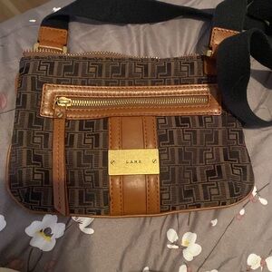 L.A.M.B. Small Crossbody Bag with Leather Details